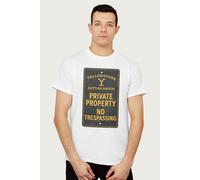 Yellowstone Men's Dutton Ranch Private Property Sign T-Shirt in White | Size: 2XL Yellowstone White 2XL
