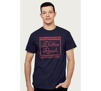 Yellowstone Men's Dutton Ranch Sign Montana USA T-Shirt in Navy | Size: Large Yellowstone Navy L