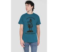 Yellowstone Men's Dutton Ranch With John Dutton T-Shirt, Slate in Duck Egg Blue | Size: Medium Yellowstone Duck Egg Blue M