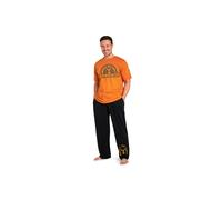 Yellowstone Mens Pyjamas Set, Comfortable Cotton Loungewear - Gifts for Him (Orange/Black, 3XL)