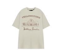 Yellowstone Men's Short Sleeved T-Shirt (Adult Oatmeal) in Beige | Size: XL Yellowstone Beige XL