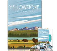 Yellowstone National Park 1000 Piece Jigsaw Puzzles for Teenagers,Educational Games Home Decoration Suitable for Desktop Decoration 38x26cm