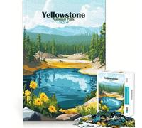 Yellowstone National Park 1000 Piece Jigsaws for Adults Mind Train Fun Precision Cut Smooth Edges Absorbing Activity for Quiet Nights (38x52cm)