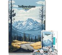 Yellowstone National Park Adult Jigsaw Puzzles 1000 Pieces,Staycation Kill Time Every Piece Is Unique - Challenging Family Fun Game 50x75cm