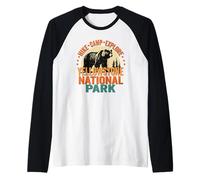Yellowstone National Park American Black Bear Grunge Raglan Baseball Tee