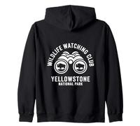 Yellowstone National Park Binoculars Wildlife Watching Zip Hoodie
