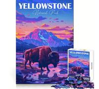 Yellowstone National Park Bison 1000 Piece Jigsaw Puzzles for Adults Teenagers Focus Training Quiet Recreation Fine Edges Joyful Xmas (38x26cm)