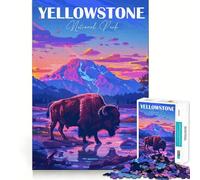 Yellowstone National Park Bison Adult Jigsaw1000 Pieces Cognitive Boost Game No Gap Tight Fitting Design Birthday Gift Brain Teaser Toy (38x52cm)