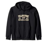 Yellowstone national park Bison Buffalo 1872 Zip Hoodie