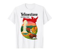 Yellowstone National Park Bison & Geyser Travel Souvenir T-Shirt