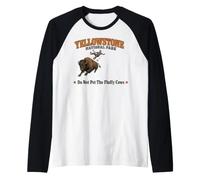Yellowstone National Park Do Not Pet The Fluffy Cows Vintage Raglan Baseball Tee