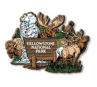 Yellowstone National Park Entrance Sign Magnet by Classic Magnets, 4.1" x 3", Collectible 3D Rubber Vintage-Style Souvenirs and Gifts Made in The USA