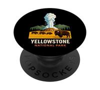 Yellowstone National Park Faithful Geyser Buffalo Bison Herd PopSockets Adhesive PopGrip