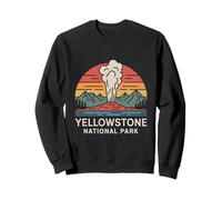 Yellowstone National Park Faithful Geyser Retro Sunset Sweatshirt