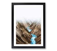 Yellowstone National Park Framed Print | A2 Black Framed Wall Art | Ready to Hang | Modern Nature Picture | Living Room Bedroom Lounge Office