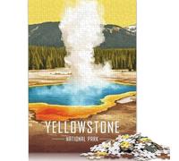 Yellowstone National Park Geyser Poster Puzzles 1000 Pieces Wooden Puzzles Wood Puzzle Jigsaws for Adults Family Activity Jigsaw Puzzles 1000pcs (75x50cm)