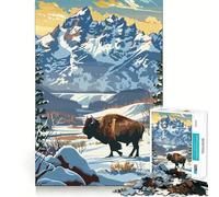 Yellowstone National Park in Winter Jigsaw for Adults 1000 Pieces Think Skill Game High Precision Die Cut Entertaining Challenge for Spare Time (50x75cm)