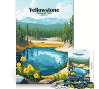 Yellowstone National Park Jigsaw Puzzles 1000 Pieces for Teenagers Thought Training Easy Enjoyment Uniform Cut Chic Xmas Gift (38x26cm)