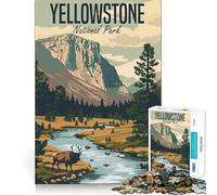 Yellowstone National Park Jigsaw Puzzles1000 Pieces Cognitive Train Fun Flawless Interlocking Pieces Birthday Gift Brain Teaser Toy (38x26cm)