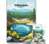 Yellowstone National Park Jigsaws 1000 Pieces for Adults,Challenging Game And Family Play with Fully Interlocking Randomly Shaped Pieces 50x75cm