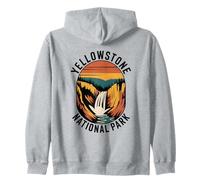 Yellowstone National Park Lower Falls Waterfall Retro Zip Hoodie