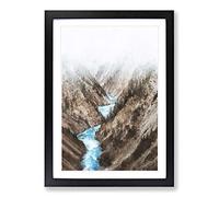 Yellowstone National Park Painting Framed Print | A2 Black Framed Wall Art | Ready to Hang | Modern Historical Picture | Living Room Bedroom Lounge Office