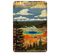 Yellowstone National Park Tin Signs Metal Wall Panel for Coffee & Bar Custom Living Room Office 8x12 Inches
