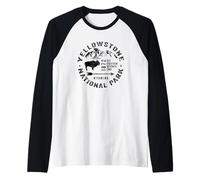 Yellowstone National Park US Bison Buffalo Vintage Souvenirs Raglan Baseball Tee