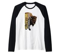 Yellowstone National Park USA Bison Buffalo Souvenir Raglan Baseball Tee