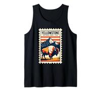 Yellowstone National Park Vintage Bison Mountain Retro Tank Top