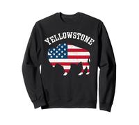 Yellowstone National Park Vintage Bison USA Outdoor Sweatshirt