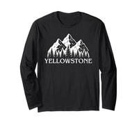 Yellowstone National Park Vintage Mountain Hiking Camping Long Sleeve T-Shirt