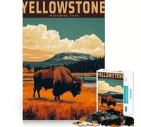 Yellowstone National Park Vintage Poster 1000 Piece Jigsaws for Adults Brain Sharp Game Smooth Burr Free Surface Fascinating Hobby for Idle Moments (50x75cm)