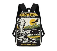 Yellowstone National Park Vintage Poster Backpack School Bag Lightweight Airport College Students Back Pack for School/Work/Travel 17inch