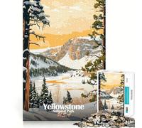 Yellowstone National Park Winter Jigsaw Puzzles for Teenagers 1000 Mental Fun Game Clean Seamless Connection Engaging Way to Pass Free Hours (38x26cm)
