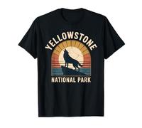 Yellowstone National Park Wolf Moon Vintage Camping Hiking T-Shirt