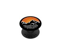Yellowstone National Park Wyoming Retro Sunset Vintage Sun PopSockets Adhesive PopGrip