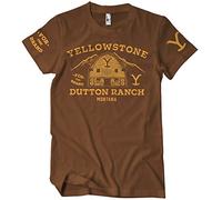 Yellowstone Officially Licensed Barn Mens T-Shirt (Brown), Medium