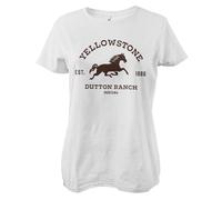 Yellowstone Officially Licensed Dutton Ranch - Montana Women T-Shirt (White), X-Large