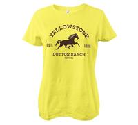 Yellowstone Officially Licensed Dutton Ranch - Montana Women T-Shirt (Yellow), Large