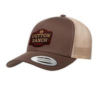 Yellowstone Officially Licensed Dutton Ranch Premium Trucker Cap (Brown-Khaki), One Size