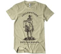 Yellowstone Officially Licensed Rancher Mens T-Shirt (Khaki), Large