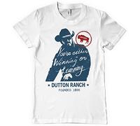 Yellowstone Officially Licensed Winning Or Learning Mens T-Shirt (White), X-Large