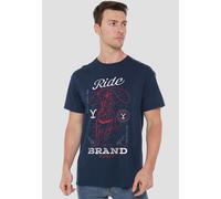 Yellowstone Ride For The Brand Cowboy Unisex T-Shirt, Navy | Size: 4XL Yellowstone Navy 4XL