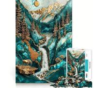 Yellowstone River Kintsugi 1000 Piece Jigsaws for Adults Brain Training Fun Clean Cut Sturdy Components Calming Mental Break Activity (38x52cm)
