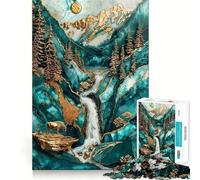 Yellowstone River Kintsugi Jigsaw for Teenagers1000 Pieces Mind Skill Play Laser Cut for Flawless Fit Quiet Time Mind Exercise at Home (50x75cm)