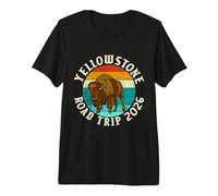 Yellowstone Road Trip 2026 Sunset Bison Premium T-Shirt