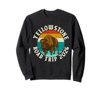 Yellowstone Road Trip 2026 Sunset Bison Sweatshirt