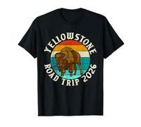 Yellowstone Road Trip 2026 Sunset Bison T-Shirt