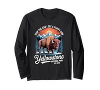 Yellowstone Stop The Car I See A Fluffy Cows Bison Long Sleeve T-Shirt